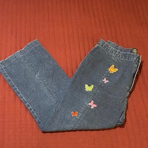 Haggar Whimsical and Fun Embroidered Butterfly 🦋 Blue Jeans Size 14